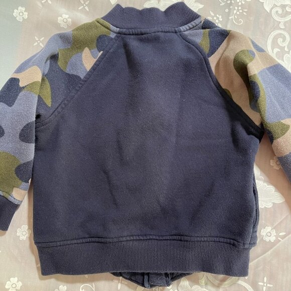 Gymboree 2T-3T Blue Green Camo Zip Front Sweatshirt with Pockets - Picture 5 of 6